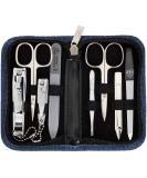 3 Swords Germany - brand quality 8 piece manicure pedicure grooming kit with glass nail file (490) BLUE - JEANS TEXTILE - Buy Online on SooperMarket.com