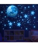 Glow in The Dark Stars for Ceiling Glow in The Dark Stars and Moon Wall Decals Ceiling Stars Glow in The Dark Kids Wall Decors Perfect for Kids Nursery Bedroom Living Room - Buy Online on SooperMarket.com