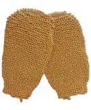 2-Piece Natural Vegetable Fiber Exfoliating Sisal Bath Spa Shower Scrubber Loofah Glove Set - Gentle Skin Care Mitt for Bathing - Anti - Buy Online on SooperMarket.com