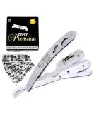 ProMax Professional Straight Edge Razor with 100 Derby Blades | Men's Stainless Steel Manual Shaver for Close Shaves | International Shipping Available - Buy Online on SooperMarket.com