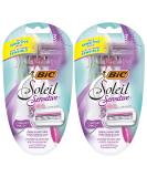 BIC Soleil Sensitive Women's 3-Blade Disposable Razor 6 Razors - Pack of 2 - Buy Online on SooperMarket.com