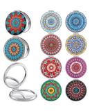 Berlune 10 Pcs Mandala Compact Mirror Bulk - Double Sided Makeup Mirror for Women & Girls - Portable Pocket Mirror Gift Set - Buy Online on SooperMarket.com