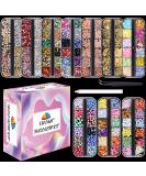 EBANKU 10 Boxes Nail Art Rhinestones Nail Studs Gems Nail Diamonds Nail Art Crystal Nail Jewels with Pick Up Tweezers for Nail Art Decoration - Buy Online on SooperMarket.com