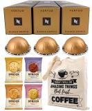 Nespresso Vertuo Bianco Doppio Coffee Capsules - 3 Boxes (30 Pods) Bundled with Border Biscuits Selection & Giftable Tote Bag - Buy Online on SooperMarket.com