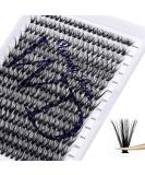 300PCS 40D 0.07mm D Curl Individual Cluster Lashes Extension | Mixed Lash Clusters 8-16mm | DIY Home Eyelashes Extensions - RR-8-16mm Wide Stem - Buy Online on SooperMarket.com