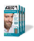 Just For Men Mustache & Beard Beard Dye for Men with Brush Included for Easy Application With Biotin Aloe and Coconut Oil for Healthy Facial Hair - Blond M-10/15 Pack of 3 Pack of 3 Blond M-10/15 - Buy Online on SooperMarket.com