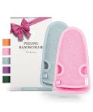 Lowell 2 pieces of peeling glove body hammam glove peeling for body and face glove peeling exfoliating gloves body scrub bonus peeling guide and 2 suction cups gray/pink - Buy Online on SooperMarket.com