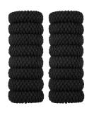 16 pieces thick cotton hair tie seamless hair bands no kink no interruption slipproof seamless hair rubber band thick stretchy ponytail holder (black) - Buy Online on SooperMarket.com