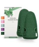 Lowell 2 pieces of peeling glove body hammam glove peeling for body and face glove peeling exfoliating gloves body scrub bonus peeling guide and 2 suction cups green green/green - Buy Online on SooperMarket.com