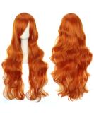 YEESHEDO 32" 80 cm Long Wavy Curly Hair Cosplay Wigs with Bangs for Women Heat Resistant Synthetic Wig for Party Costume Anime Halloween (Ginger) - Buy Online on SooperMarket.com