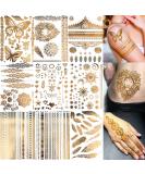 Bilizar 9 Sheets 110+ Designs Flash Gold Temporary Tattoos Metallic For Women Adults, Girl Golden Lion Festival Sun Moon Star Butterfly Glitter Tattoo Sticker, Fake Tattoos That Look Real and Last Long - Buy Online on SooperMarket.com
