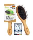 Bamboo hairbrush with wild boar brass hair care degenerate brush for long hair & curls from women men & children massage brush for the scalp detangler (oval) - Buy Online on SooperMarket.com