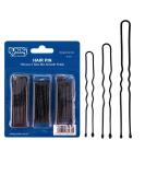 Ponik's Metal Hairpins - 100 Black U-Shape Bobby Pins in 3 Sizes | Ideal Hair Clips for All Hair Types - Buy Online on SooperMarket.com
