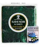 Sushi Nori Seaweed Sheets - (Baked September 2022) - S. Korea Family Farm (50 Full Sheets) Top Grade (Gold), Nori e-Book - Buy Online on SooperMarket.com