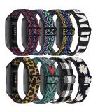 ShuYo 8 Pack Bands for Fitbit Charge 4/3 - Adjustable Replacement Wristbands for Women & Men - Fitness Sport Bands in Bohemia Red/Green/Purple, Leopard, Black/White - Compatible with Charge 3 SE - Buy Online on SooperMarket.com
