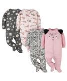 Gerber Baby Infant Toddler Bodysuit Footies - 6-9 Months Leopard Pink - Buy Online on SooperMarket.com