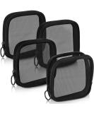 Weewooday 4-Pack Small Mesh Makeup Bags with Zipper - Mini Portable Toiletry Pouch Set for Daily Essentials - Black 4.52x4.52x0.78 Inch - Buy Online on SooperMarket.com