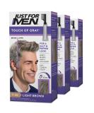 Just For Men Touch of Gray Hair Color Kit, Light Brown T-25 - Pack of 3, 1.40 oz - Easy Application for Salt and Pepper Look - Buy Online on SooperMarket.com