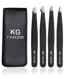 4-Piece Professional Eyebrow Tweezers Set for Precision Hair Removal - Ideal for Women and Men - Splinter, Blackhead, and Ingrown Hair Removal Tool - Buy Online on SooperMarket.com