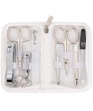 3 Swords Germany - brand quality 8 piece manicure pedicure grooming kit set for professional finger & toe nail care scissors clipper fashion leather case in gift box Made by 3 Swords (002037) WHITE - SYNTHETIC LEATHER - Buy Online on SooperMarket.com