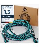 High-Quality Adjustable Dog Leash - 2m Reflective Weatherproof & Tearproof Paracord for Small to Large Dogs | Turquoise & Black | Up to 250kg Strength - Buy Online on SooperMarket.com