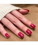 Buy Novo Ovo Short Corner Oval Press-On Nails - Angular Rose Red Monochrome | Long-Lasting Artificial Fingernails with Glue - International Shipping Available - Buy Online on SooperMarket.com