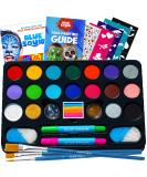 Blue Squid Face Painting Kit for Kids - 22 Color 160pcs Kids Face Paint Kit with Stencils & Book, Halloween Makeup Kit, Professional Face Paint Kids Face Painting Kit Non Toxic Face Paint Kit for Kids 22 Color Kit - Buy Online on SooperMarket.com