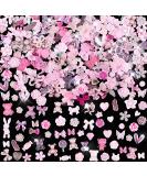 Aurora Bow Nail Charm 200Pcs 3D Multi Shapes Nail Charms Pink Mix Styles Butterfly Bow Flower Bear Lollipop Heart for Nail Art Decoration DIY Crafts Design Accessories - Buy Online on SooperMarket.com