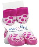 Mocc Ons Washable Leather Sole Slipper Socks | Pink Spot | 2-3 Years - Buy Online on SooperMarket.com