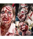 VANTATY 215+ PCS 30 Sheets 3D Fake Scars Tattoo Temporary Halloween Makeup Kit  Fake Stitches Tattoos Cut Scary Face Wound Blood Chucky Scars Tatoos For Kids Women Men Boys Girls Zombie Makeup Sticker - Buy Online on SooperMarket.com