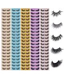 Wholesale 3D Faux Mink Eyelashes 100 Pairs 5 Style Pack - Fluffy Volume, Natural Charming Look, Medium Length, Cotton Band, Handmade, Reusable, Soft False Eyelashes - Buy Online on SooperMarket.com
