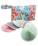 PINOWU Women's Nursing Pads - Reusable Breastfeeding Nipple Covers - 8 Washable Pads + Wet Bag - Maternity Essentials (Pastel Touch Large 4.7 - Buy Online on SooperMarket.com