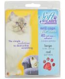 Large Red Feline Soft Claws Nail Caps - Gentle and Effective Cat Nail Protectors - Buy Online on SooperMarket.com