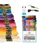 DMC Embroidery Floss Pack - 36 Popular Colors Bundle with Cotton White/Black Thread & Cross Stitch Needles - Buy Online on SooperMarket.com
