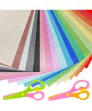 BigOtters Glitter Cardstock Paper - 40 Sheets Premium Craft Cardstock with Scissors - 20 Colors 250GSM - Ideal for Gift Wrapping, Scrapbooking, and Party Decor - Buy Online on SooperMarket.com
