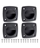 LEQMG Black Nylon Flush Pull Recessed Sliding Door Handle Square Hatch Pull Handle,Yacht, Motorboat and Boat Cabin Accessories(4 Pcs) - Buy Online on SooperMarket.com