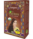 Kangana Henna Powder for Hair Dye/Colour - Dark Brown Henna Powder for 100% Grey Coverage - 6 pouches inside- Total 60g (2.11 Oz) - Buy Online on SooperMarket.com