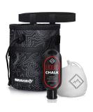 SURVIVOR Chalk Bag + Refillable Chalk Ball + Liquid Chalk - Draw String & 2 Zippered Pockets - Black Chalk Bag for Rock Climbing, Bouldering, Weightlifting with Hand Chalk Accessories for Extra Grip - Buy Online on SooperMarket.com