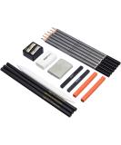 Amazon Basics Sketch and Drawing Art Pencil Kit  17 Piece Set  Charcoal  Black  White - Buy Online on SooperMarket.com