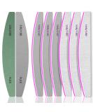 8 Pcs Professional Nail Files and Buffers - Double Sided 100/180/240 Grit for Natural and Acrylic Nails - Shaping & Smoothing Kit - Buy Online on SooperMarket.com