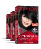 Permanent Hair Color by Revlon, Permanent Hair Dye, Colorsilk with 100% Gray Coverage, Ammonia-Free, Keratin and Amino Acids, 011 Soft Black, (Pack of 3) NEW 11 Soft Black - Buy Online on SooperMarket.com