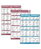 Palace Learning 3-Pack - Resistance Tapes & Bodyweight Exercises Poster Set | 18x24 Laminated Training Tables for Home Workouts - Buy Online on SooperMarket.com