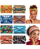 Yeshan African Headbands for Women Wide Boho Headbands for Women s Hair Knotted Non Slip Turban African Headwraps Sport Yoga Workout Stretchy Bandeau Hair bands Pack of 8 No13(boho colors 8 pcs) - Buy Online on SooperMarket.com