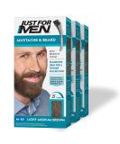 Just For Men Mustache & Beard Beard Dye for Men with Brush Included for Easy Application With Biotin Aloe and Coconut Oil for Healthy Facial Hair - Light-Medium Brown M-30 Pack of 3 Pack of 3 Light-Medium Brown M-30 - Buy Online on SooperMarket.com
