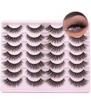 Wispy Lashes Natural False Eyelashes Fluffy 16mm Cat Eye Lashes Pack 5D 14 Pairs Fake Eyelashes by TNFVLONEINS B02 - Buy Online on SooperMarket.com