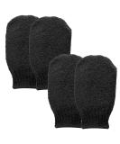 Sibba 2 Pairs Exfoliating Gloves - Body Scrubber for Shower Bath Tan Removal & Keratosis Pilaris - Exfoliating Mitt for Removing Dirt and Dead Skin (Black) - Buy Online on SooperMarket.com