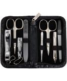 3 Swords Germany - brand quality 8 piece manicure pedicure grooming kit set for professional finger & toe nail care scissors clipper fashion leather case in gift box Made by 3 Swords (522016) BLACK - OSTRICH IMITATION - Buy Online on SooperMarket.com