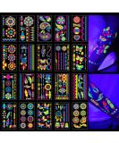 20Sheet Glow in The Dark Temporary Tattoos 160+Styles Aldult Fluorescence UV Neon Body Face Fake Waterproof Tattoo Stickers for Women Men,Rave Festival Accessory Party Supplies - Buy Online on SooperMarket.com