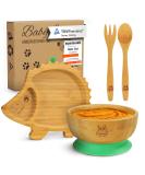 Babylovit Baby Dishes with Suction Cup - Stress-Free Bamboo Plates & Bowl for Kids | Perfect Dining Phase Accessories - Buy Online on SooperMarket.com