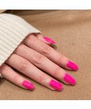 Buy Novo Ovo Neon Pink Holographic Press On Nails - Medium Angular Artificial Fingernails for Easy Application | International Shipping Available - Buy Online on SooperMarket.com